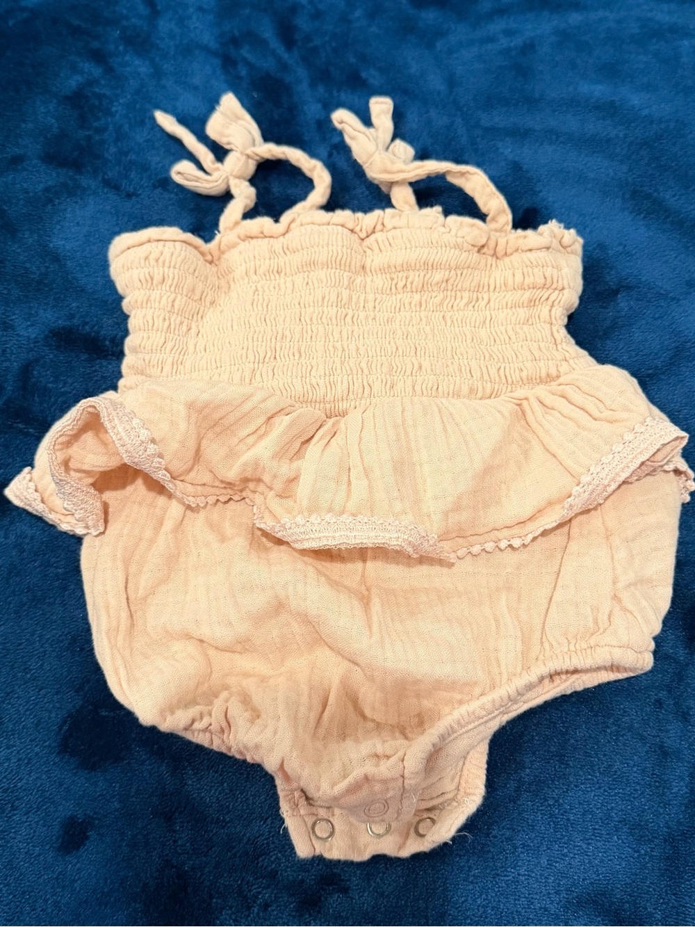 cloud island Pink Ruffle Smocked Baby One-Piece